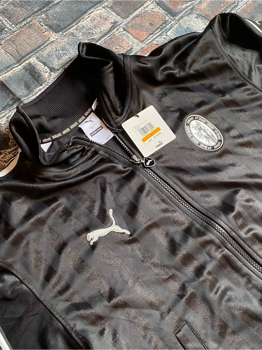 MSRP$110 New Puma Sankuanz Worldwide Jacket Full Zip Long Sleeve Black Mens Sm